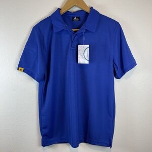 V Valanch Men's‎ Size Large Blue Polo Shirt NWT Moisture Control Short Sleeve
